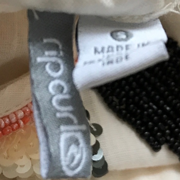 Rip Curl Global Glam Flowy Beaded Top Babydoll Slip Mini Dress Cut Out Back Sz2 - Picture 4 of 8